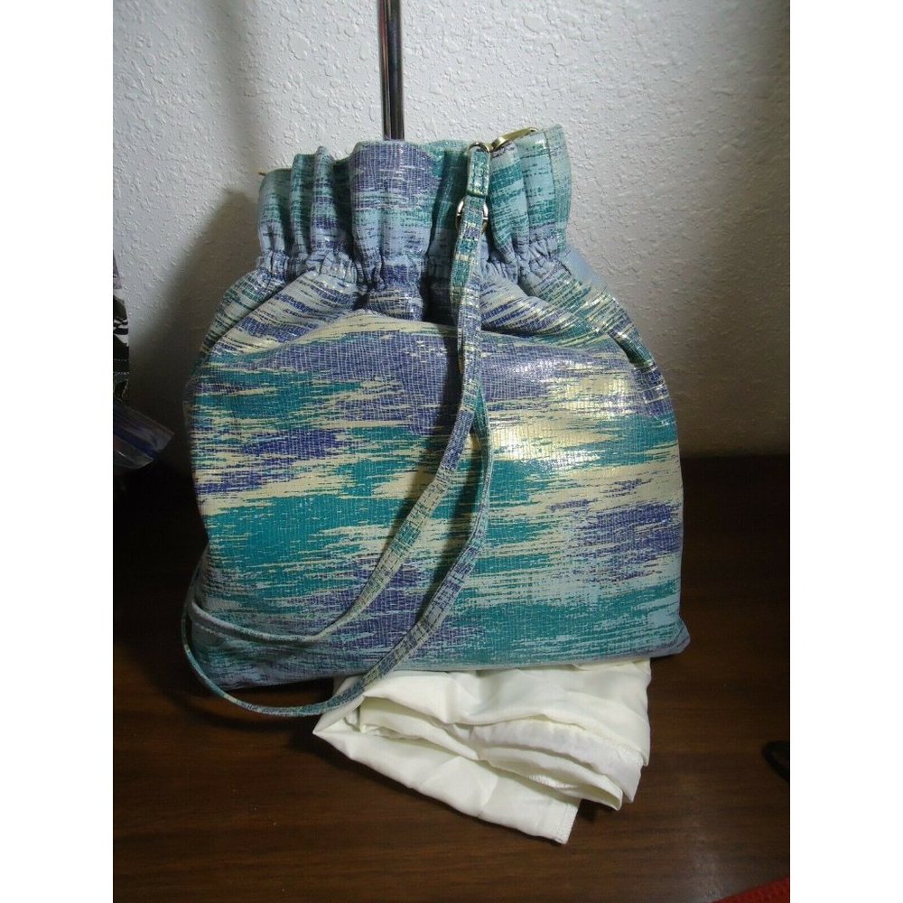 New Hobo Intl 4 Way Prose Leather Blue Green Purse NWT Cracked Glass $238